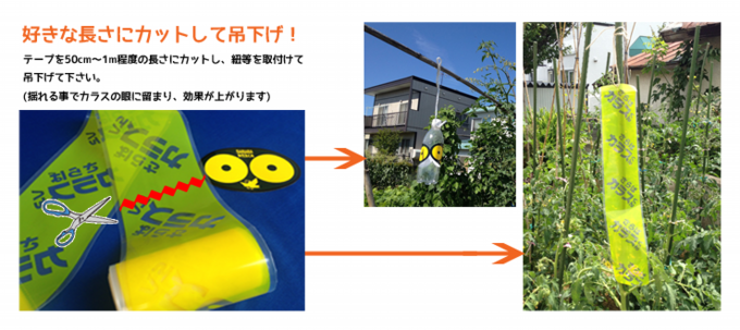 SARABAカラスくんテープの使用方法